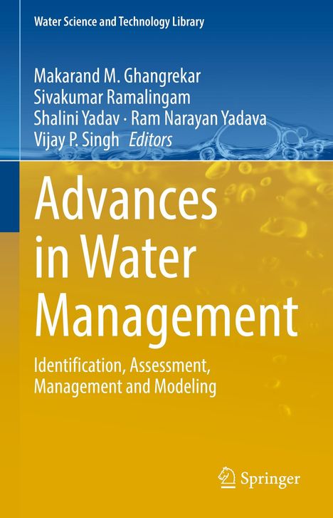 Auf gelbem Hintergrund steht "Advances in Water Management". Oben sind Autoren aufgeführt. Es hat ein wissenschaftliches Aussehen.