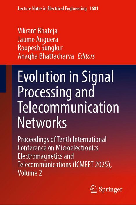 Titel: Evolution in Signal Processing and Telecommunication Networks. Konferenzband von ICOMEET 2025. Springer-Logo unten.