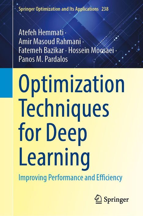 „Optimization Techniques for Deep Learning: Improving Performance and Efficiency“ ist in großen Buchstaben zu sehen.