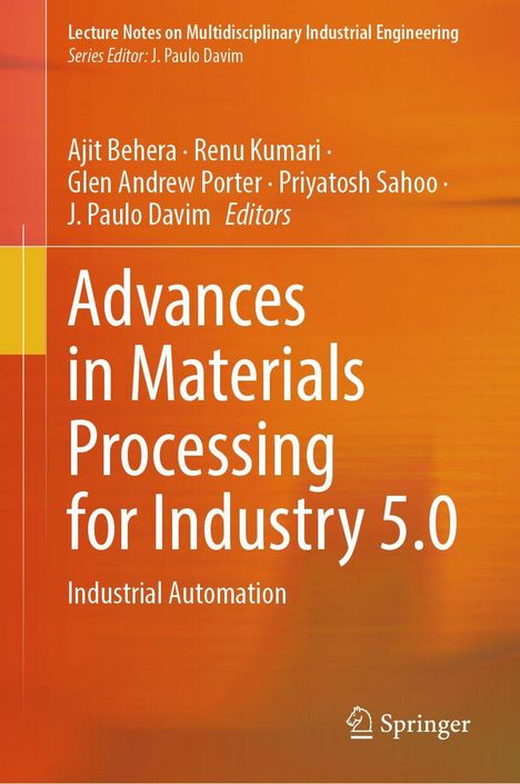 Das Cover zeigt: "Advances in Materials Processing for Industry 5.0", bearbeitet von mehreren Autoren. Orange Hintergrund.