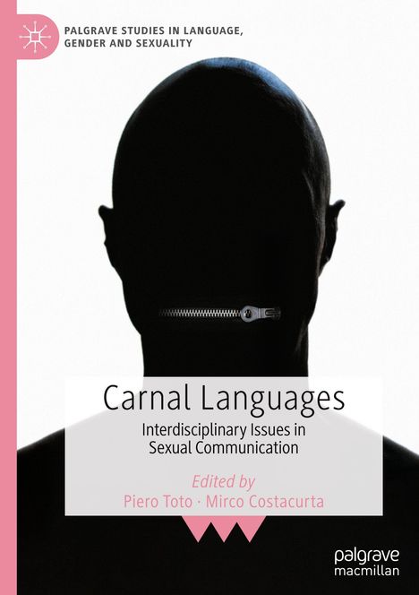 „Carnal Languages: Interdisciplinary Issues in Sexual Communication". Silhouette eines Kopfes mit Reißverschlussmund.