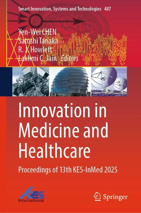 Titel: "Innovation in Medicine and Healthcare". Oben: Herausgeber und Serie. Unten: KES International Logo.