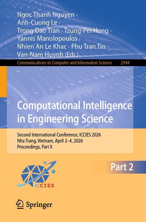 Titel: "Computational Intelligence in Engineering Science". Autorenliste. Konferenz: ICCIES 2026, Nha Trang, Vietnam. Logo: Geometrische Form mit Kreis und Pfeil.