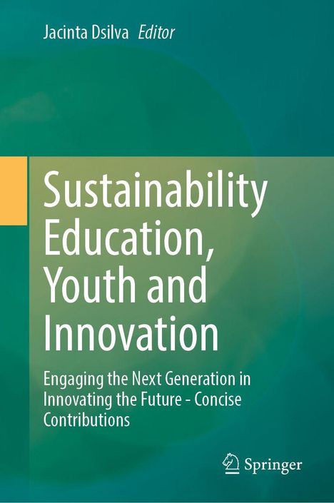 „Sustainability Education, Youth and Innovation” auf grünem Hintergrund. Unten rechts ein Springer-Logo.