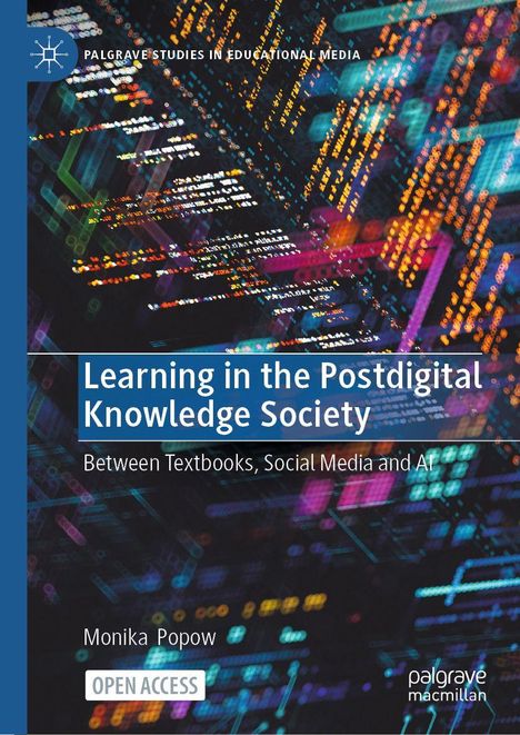 "Learning in the Postdigital Knowledge Society" steht zentral, darunter bunte, unscharfe Lichter.