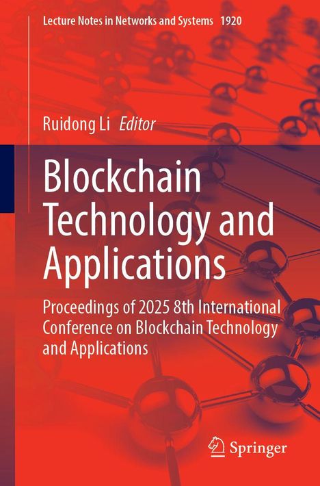 Cover mit Text: "Blockchain Technology and Applications" und Springer-Logo. Hintergrund: Netzwerkstruktur aus verbundenen Knoten.