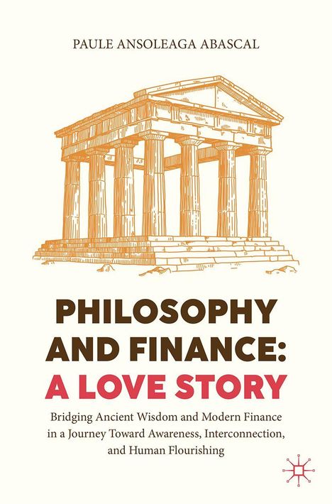 Titel: "Philosophy and Finance: A Love Story". Illustration eines antiken Tempels.