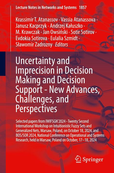 Titel: "Uncertainty and Imprecision in Decision Making and Decision Support." Rotes Cover mit Molekülstruktur im Hintergrund.