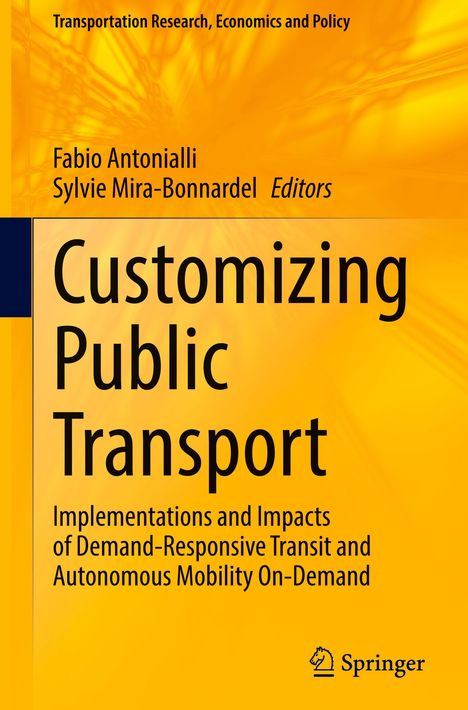 Buchcover: "Customizing Public Transport" von Fabio Antonialli, Sylvie Mira-Bonnardel, Springer Logo unten rechts.