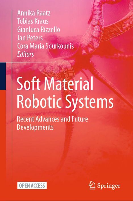 Titel: Soft Material Robotic Systems. Oben: Herausgebernamen. Hintergrund: Tentakel eines Oktopus.