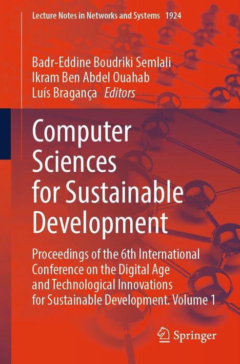 "Computer Sciences for Sustainable Development" in weißer Schrift auf orangem Hintergrund, darunter Springer-Logo.