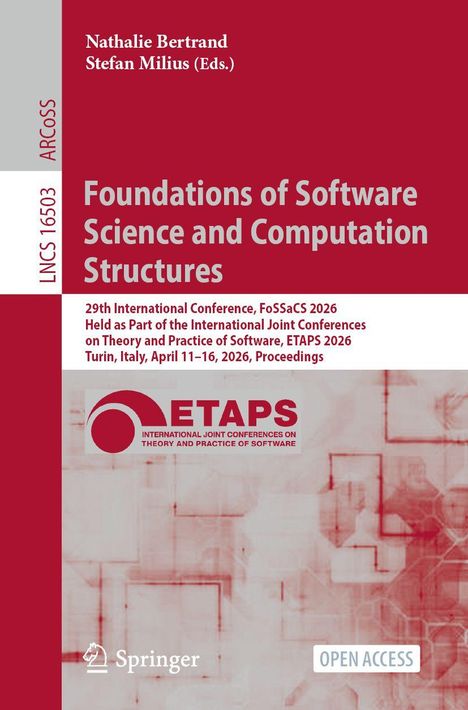 Buchtitel: "Foundations of Software Science and Computation Structures". Enthält ETAPS-Logo und Springer-Logo.