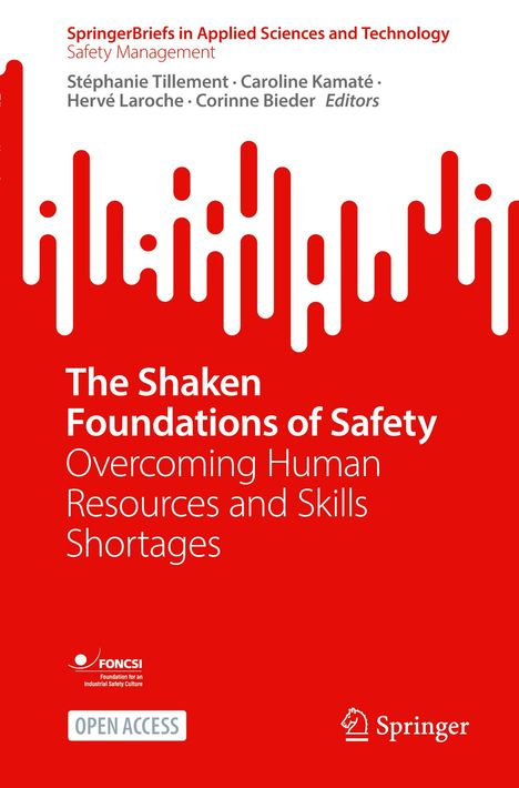 "The Shaken Foundations of Safety. Overcoming Human Resources and Skills Shortages" in weiß auf rotem Hintergrund. Springer-Logo.