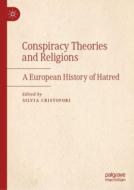 Oben: "Conspiracy Theories and Religions". Unten: "A European History of Hatred". Logo links oben und rechts unten.