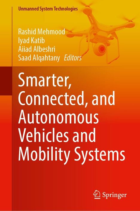 Titel: "Smarter, Connected, and Autonomous Vehicles and Mobility Systems". Oben Drohnen-Illustration, unten Springer-Logo.