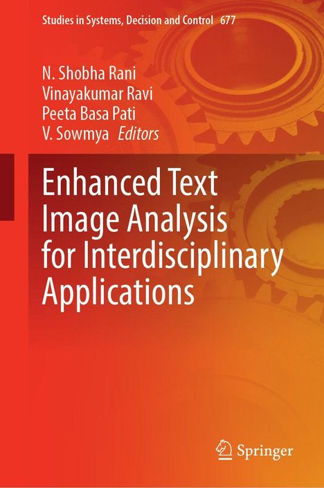 Auf orange-rotem Hintergrund steht der Titel "Enhanced Text Image Analysis for Interdisciplinary Applications", Autoren und Springer Logo.