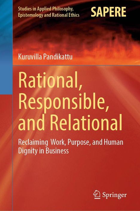 Rational, Responsible, and Relational: Rotes abstraktes Muster, Springer-Logo unten rechts.