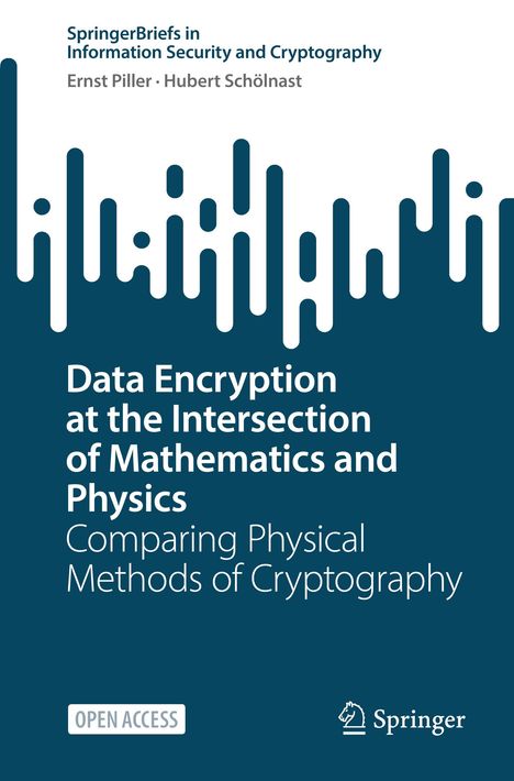 „Data Encryption at the Intersection of Mathematics and Physics“ vor wellenartigem, abstraktem Muster.