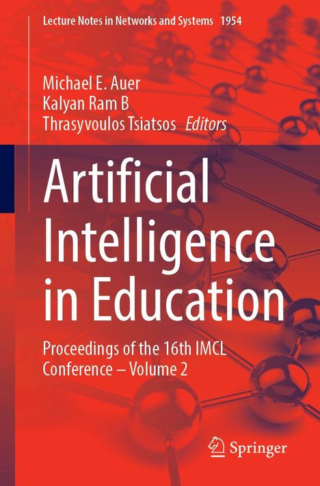 „Artificial Intelligence in Education“ in weißen Buchstaben auf rotem Hintergrund, Springer-Logo unten rechts.