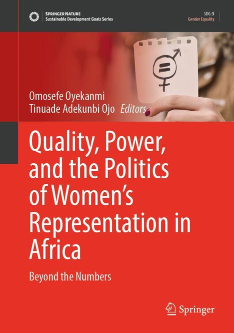 "Quality, Power, and the Politics of Women's Representation in Africa: Beyond the Numbers". Oben links ist ein Logo.