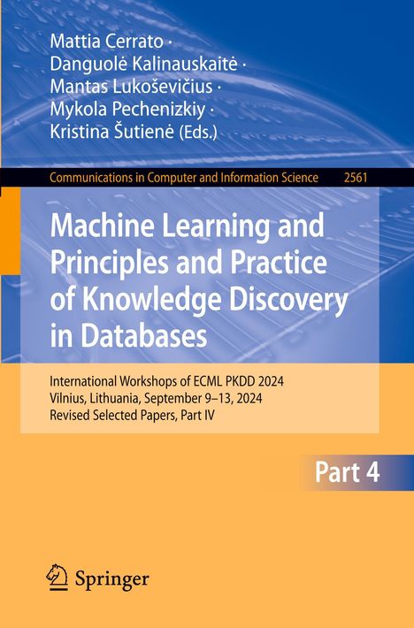 Titel: "Machine Learning and Principles and Practice of Knowledge Discovery in Databases". Cover in Blau und Orange.
