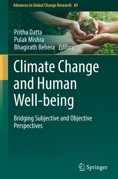 „Climate Change and Human Well-being“, Hände halten einen jungen Setzling in Erde.