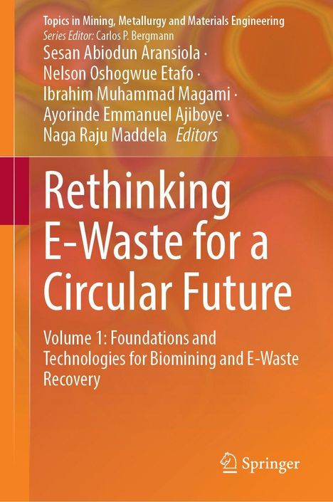 Titel: Rethinking E-Waste for a Circular Future. Es ist ein orangefarbenes Buchcover.