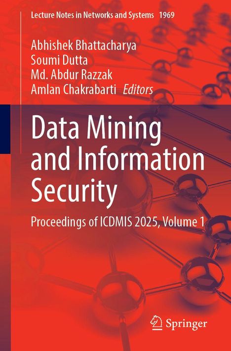 Titel "Data Mining and Information Security". Autoren: Abhishek Bhattacharya u.a. Springer-Logo rechts unten.