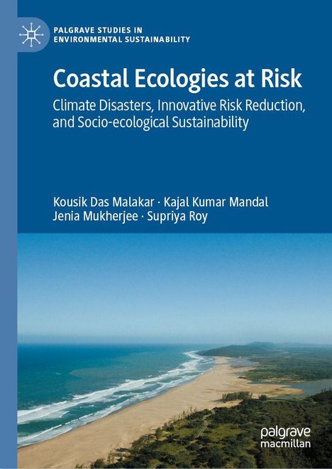 Coastal Ecologies at Risk: Klimakatastrophen, innovative Risikominderung, soziale und ökologische Nachhaltigkeit. Luftaufnahme eines Küstenstreifens.