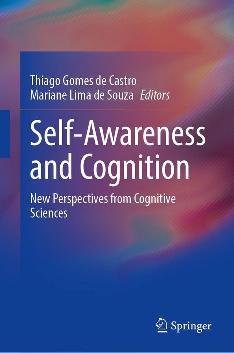"Self-Awareness and Cognition" steht prominent in Weiß auf einem blau-violett-roten Hintergrund mit leichter Musterung.
