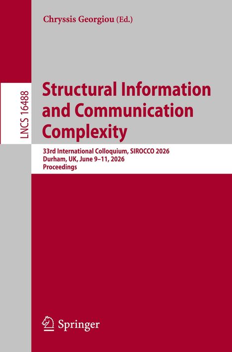 Text: "Structural Information and Communication Complexity." Cover with a red and gray design and "Springer" Logo.