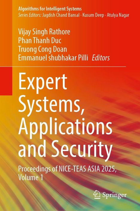 "Expert Systems, Applications and Security" in Weiß auf orangefarbenem Hintergrund. Unten Springer-Logo.