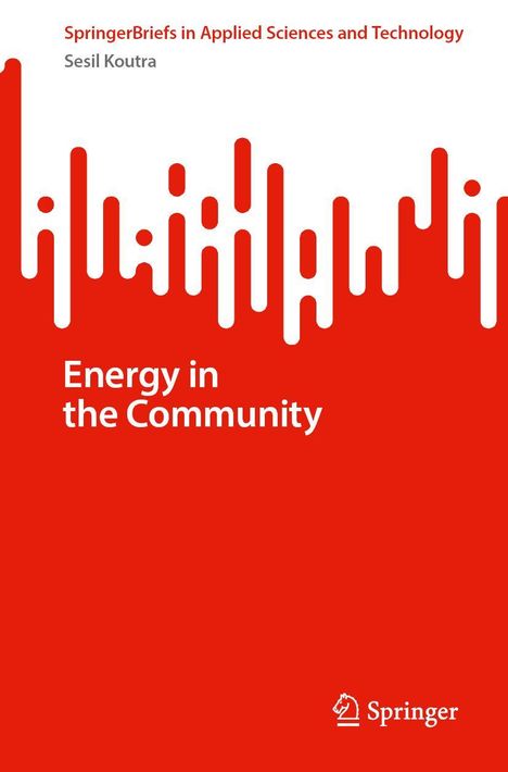 Der Titel lautet "Energy in the Community". Es gibt ein rot-weißes grafisches Muster. Oben steht "SpringerBriefs...". Ein Springer-Logo ist unten sichtbar.