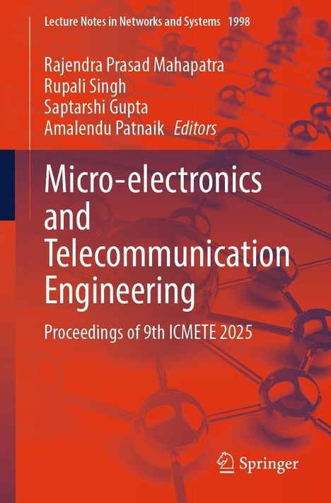 „Micro-electronics and Telecommunication Engineering“, Konferenzschrift 2025. Orange Hintergrundgrafik, Springer-Logo.