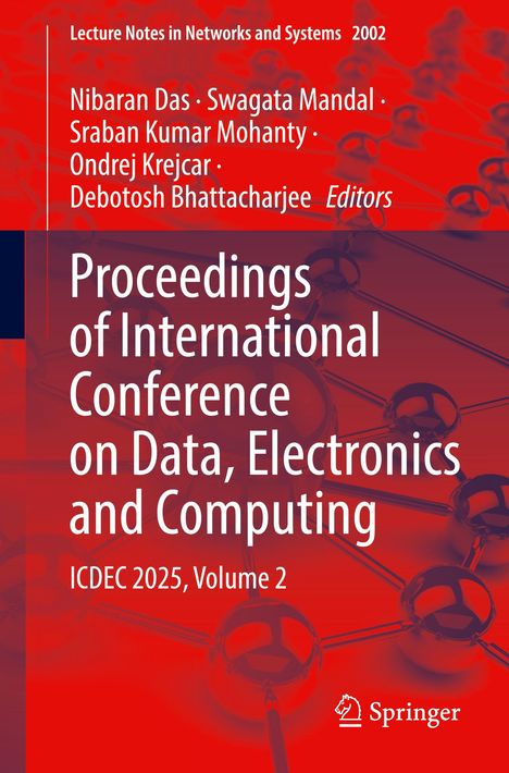 "Proceedings of International Conference on Data, Electronics and Computing, ICDEC 2025, Volume 2."  
Rotes Design mit Molekülgrafik.
