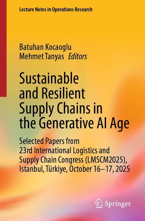 „Sustainable and Resilient Supply Chains“, Konferenzdetails unten. Bunte Farbverläufe, Springer-Logo.