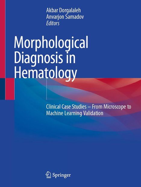 Text: "Morphological Diagnosis in Hematology." Bunte abstrakte Formen, blau dominierende Farben. Springer-Logo.