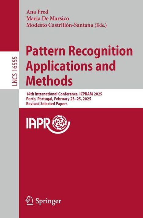 Text: "Pattern Recognition Applications and Methods", "14th International Conference, ICPRAM 2025", "IAPR". Cover mit rotem und grauem Design.