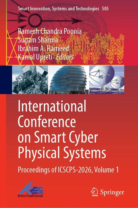 Titel: "International Conference on Smart Cyber Physical Systems". Darunter drei technische Bilder, links ein Logo.
