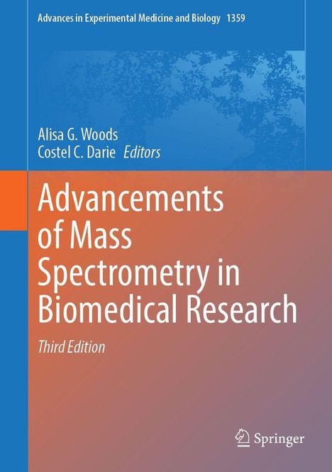 Advancements of Mass Spectrometry in Biomedical Research, Third Edition. Blau-oranger Hintergrund, Springer-Logo.