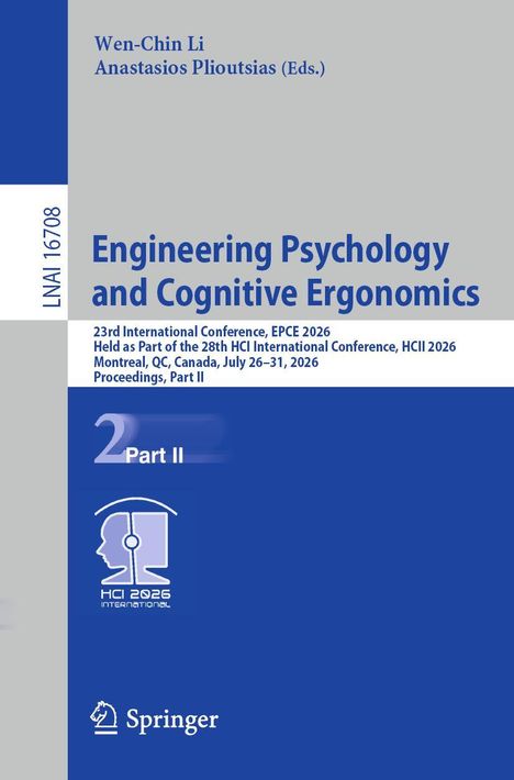 "Engineering Psychology and Cognitive Ergonomics" in großen Buchstaben, internationale Konferenzdetails unten. Springer-Logo.