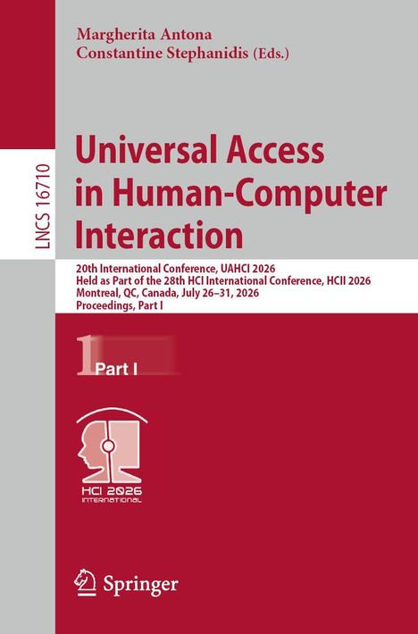„Universal Access in Human-Computer Interaction“. Konferenzdetails 2026, Logo mit Kopfprofil und Springer-Logo.