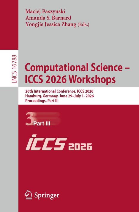Text: „Computational Science – ICCS 2026 Workshops, Part III.“ Rot-graues Design mit Springer-Logo.