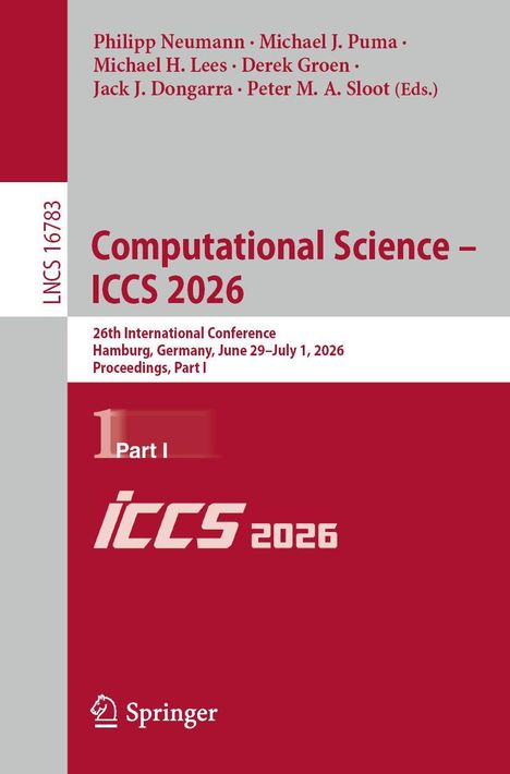 „Computational Science – ICCS 2026“. Konferenz in Hamburg, Juni 2026. Herausgeber: Neumann u.a. Springer-Logo unten.