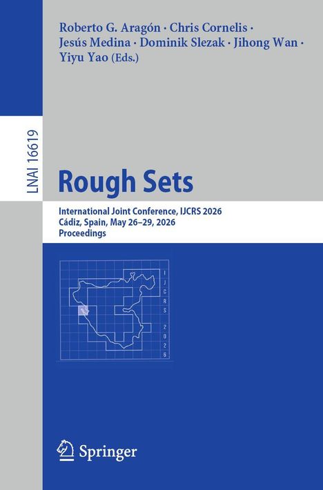 Text: "Rough Sets", "International Joint Conference, IJCRS 2026", "Cádiz, Spain, May 26–29, 2026", unten Springer-Logo.