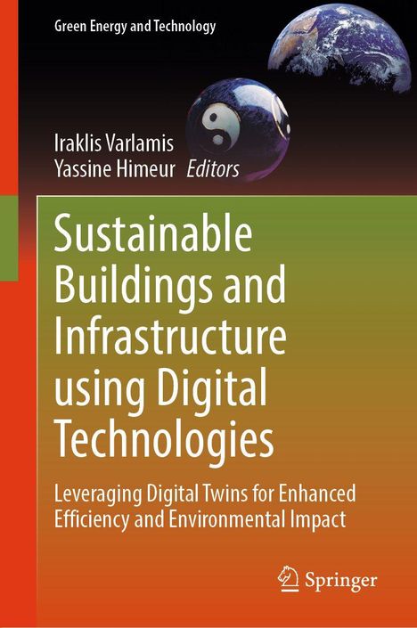 Titel: "Sustainable Buildings and Infrastructure using Digital Technologies". Oben rechts: Erde und Yin-Yang-Symbol.