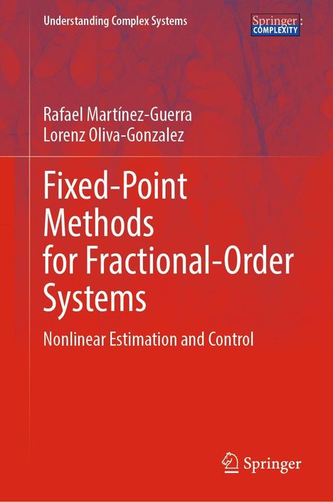 "Fixed-Point Methods for Fractional-Order Systems: Nonlinear Estimation and Control" von Rafael Martínez-Guerra. Roter Hintergrund.