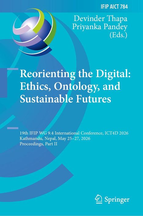 "Reorienting the Digital: Ethics, Ontology, and Sustainable Futures" - Konferenz in Kathmandu, Nepal, Mai 2026. Springer-Logo unten.