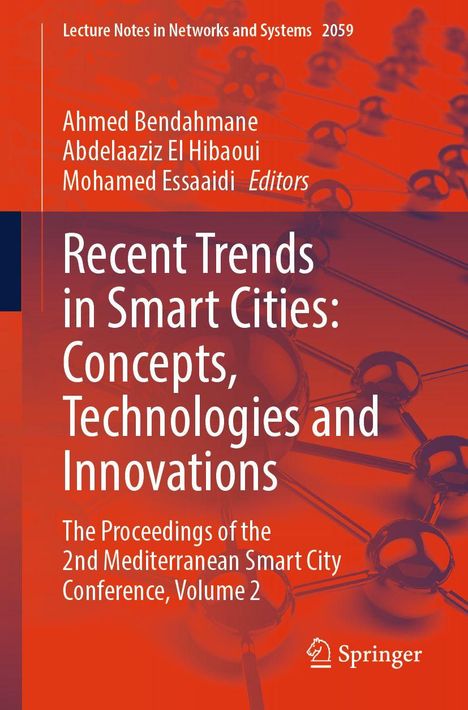 Oben: Lecture Notes in Networks and Systems 2059. Titel: Recent Trends in Smart Cities. Unten: Springer-Logo, orange Hintergrund.
