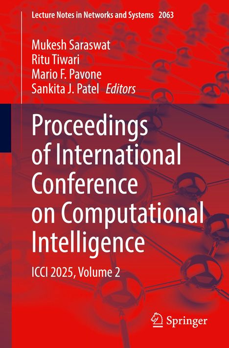 Titel: Conference Proceedings. Namen: Mukesh Saraswat, Ritu Tiwari, Mario F. Pavone, Sankita J. Patel. Rotes Design. Springer-Logo.